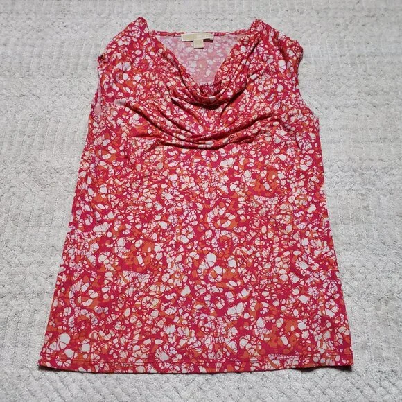 Michael Kors Women's Floral Patterned Cowl Neck Top Size M - Picture 9 of 9
